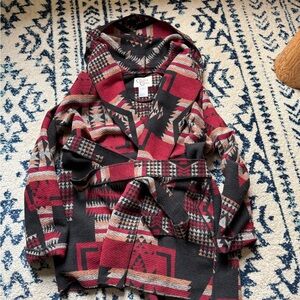 Cripple Creek Southwestern Hooded wrap jacket